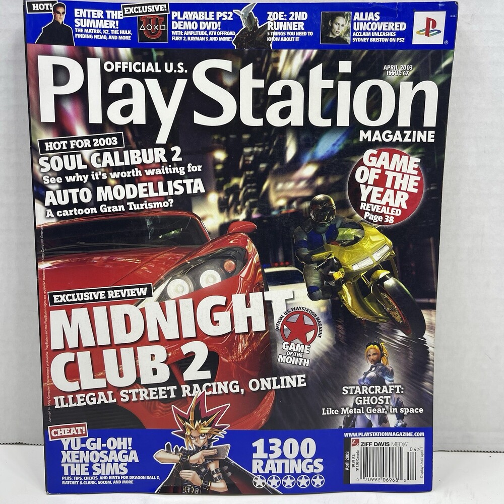 Official Playstation Magazine April 2003 Issue 67 Midnight Club 2 w/ Demo Disc